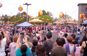 The Bon Odori in full swing out in the courtyard